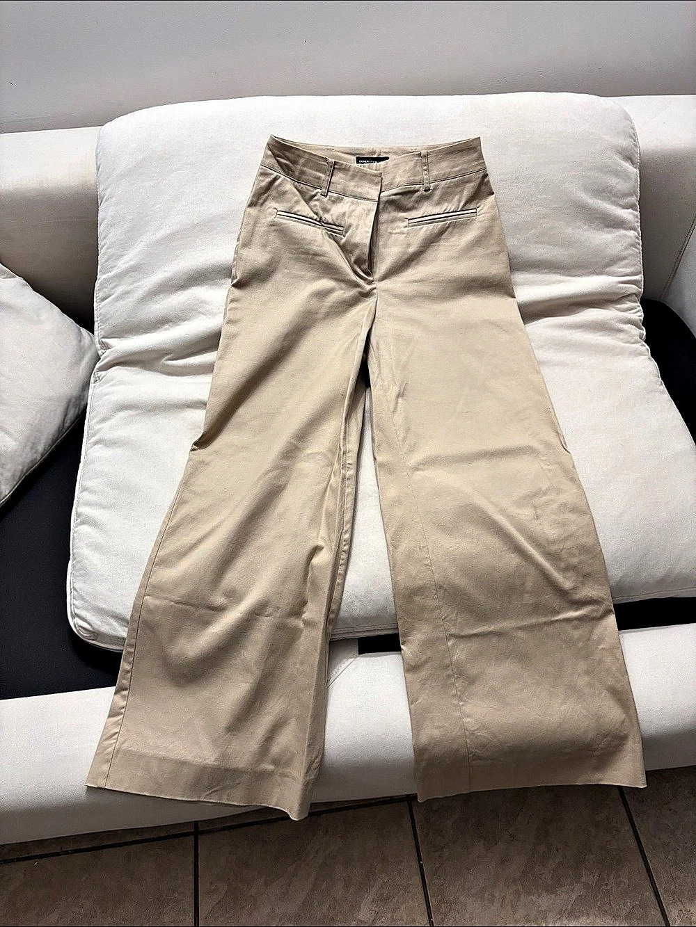 Generation Love Cassie Cotton Sateen Pants Wide Leg Pants Beige Size 4